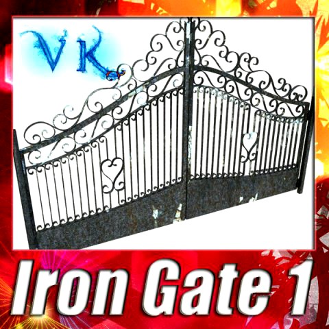 Wrought Iron Gate 01 3D Model