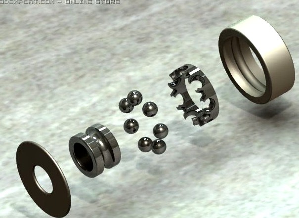 Inline Skate Bearings 3D Model