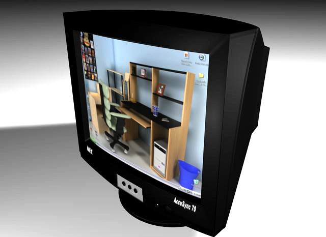 CRT Monitor NEC AccuSync 70 3D Model