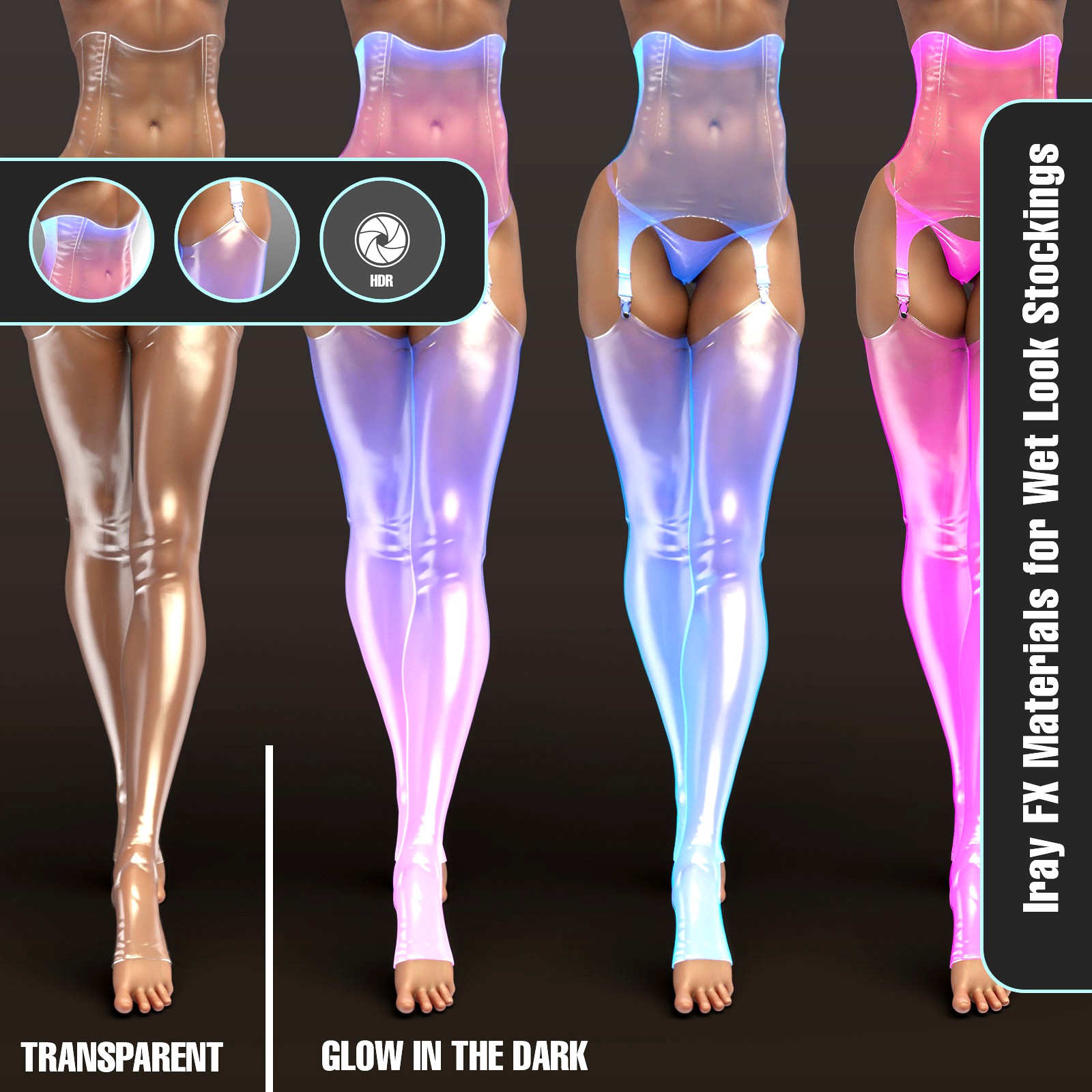 Iray FX Material Addon for Wet Look Stockings