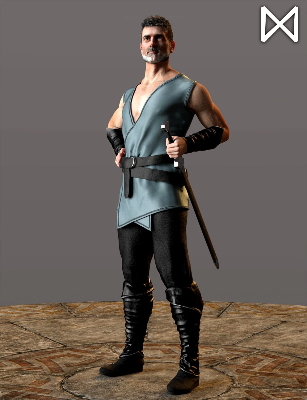 Fantasy Sword Belt for Genesis 8 Male
