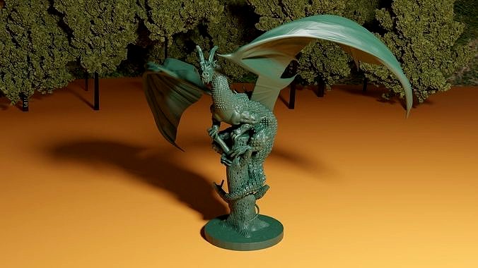 Dragon on Broken Tree | 3D