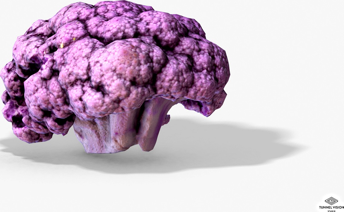 Vegetable Purple Cauliflower - Photoscanned PBR - Extended License
