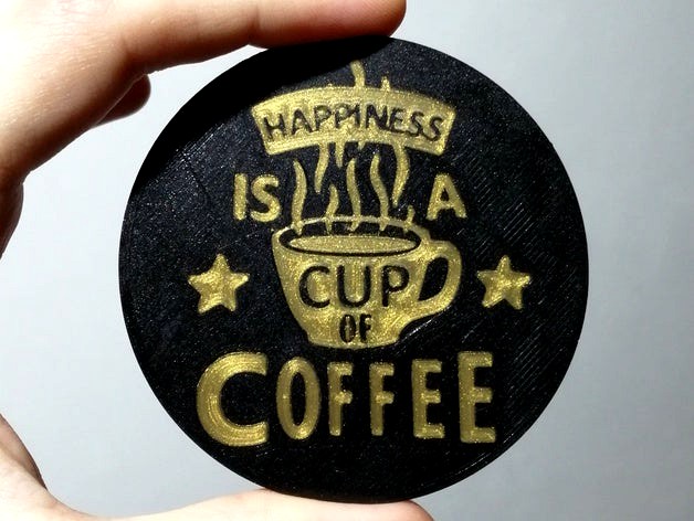 Coffee Happiness coaster - Multipass multicolor print