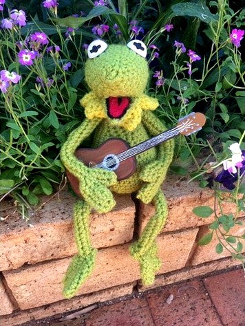 Eyes and guitar for plush kermit