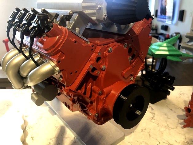 Chevy Camaro LS3 V8 Removable Crankshaft Pully - 1/3 scale