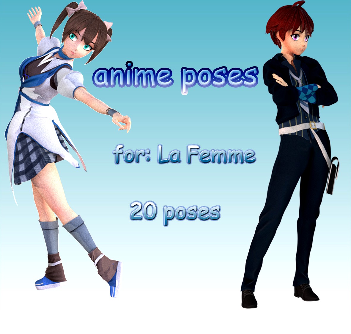 Anime Poses for La Femme Anime Boy and La Femme Anime Girl