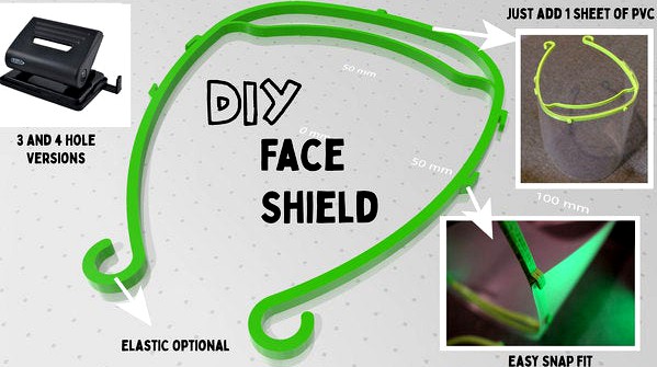 DIY Face Shield - 3 and 4 hole versions by cabuu