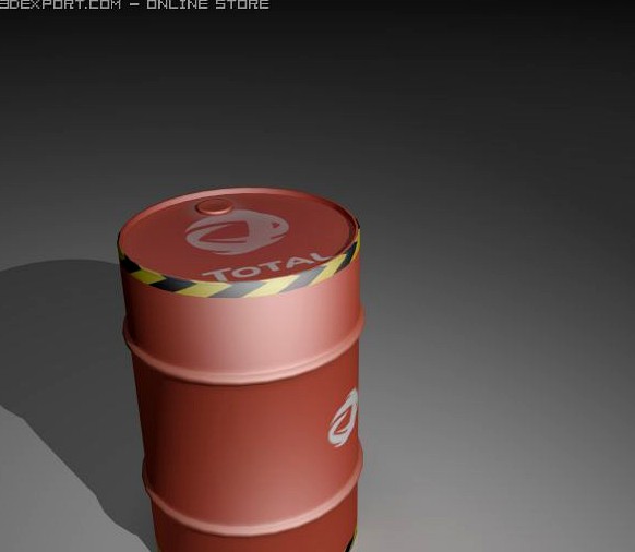 Total oil Barrel 3D Model