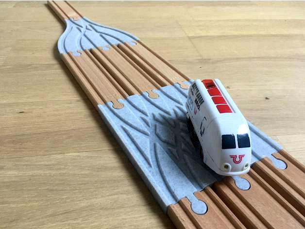 Wooden train track intersection : 3 ways railroad switch by LocoRico