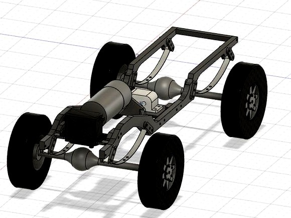 Full printable Leafspring Frame / Chassis for RC Car 1/10 Scale 260mm WB by domi1974