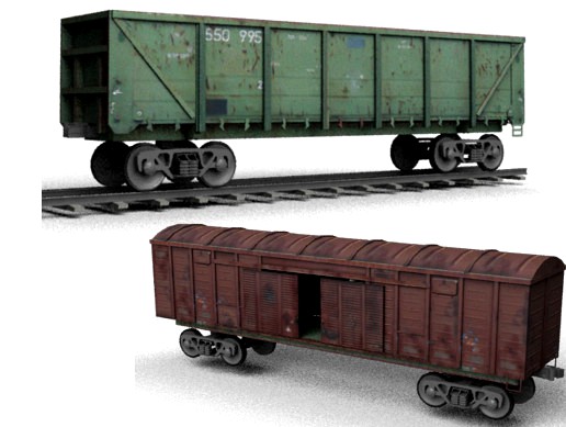Freight Railroad Car and Rails