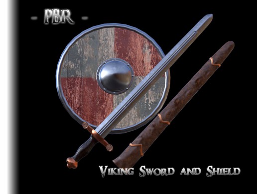 Viking Sword and Shield (PBR)