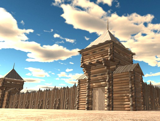 Wooden fortress - gates and wall