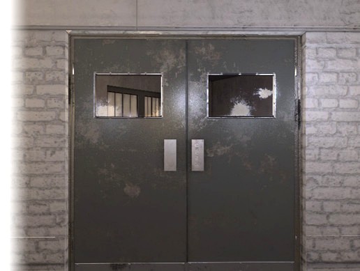 Door 20 - Metal Double Sided With Door Anim in FBX File