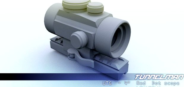 Low Poly UTG 4 MOA RedGreen Dot Scope 3D Model