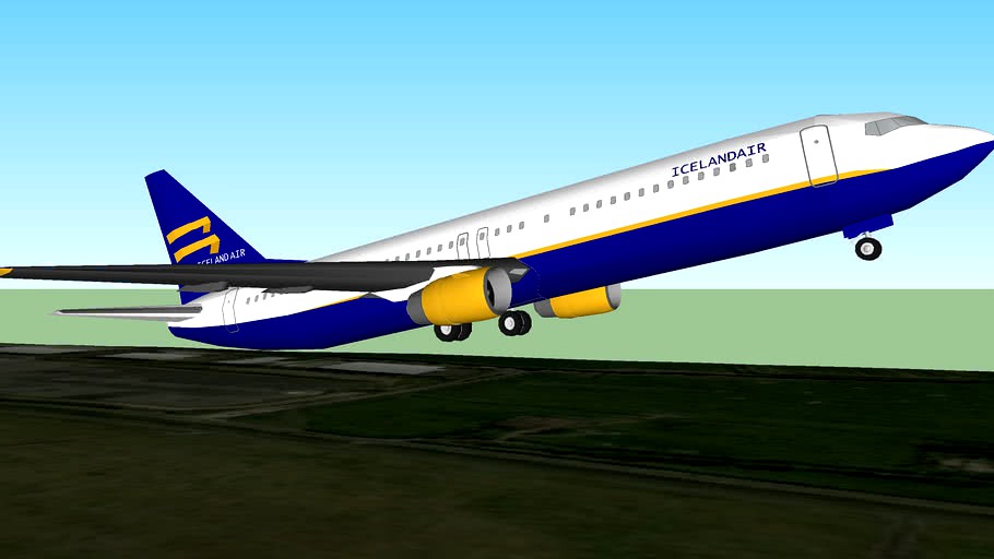 Icelandair Boeing 737 takeoff from Dublin, Iceland.
