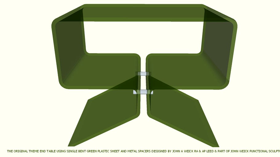 END TABLE THEME GREEN PLASTIC BY JOHN A WEICK RA & AP LEED