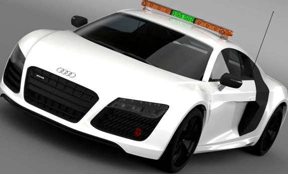 Audi R8 V10plus Safety Car 3D Model