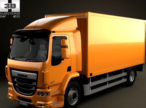 DAF LF Box Truck 2axis 2013 3D Model