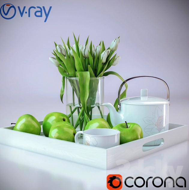 Composition with tulips (Corona + Vray renders)