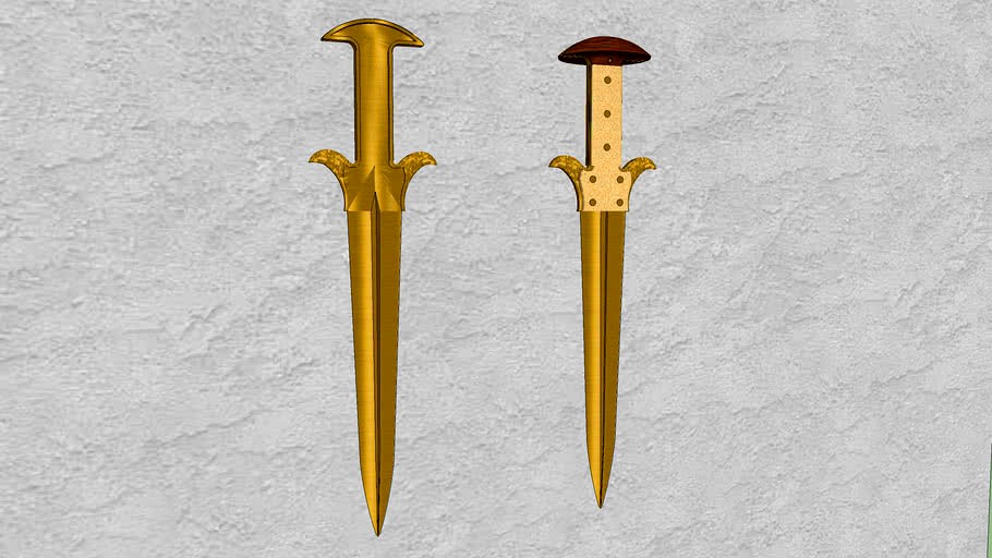 History of the Sword - Late Bronze Age (1,200 BCE) Mycenaean Flange Hilt Short Sword - Version 1