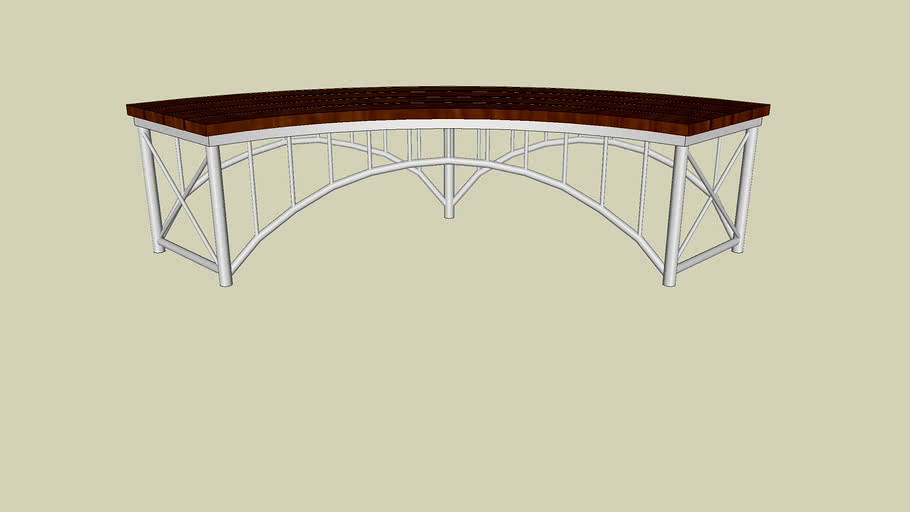 Forms+Surfaces Bridge Bench, curved, FSC 100% Ipé hardwood slat seat