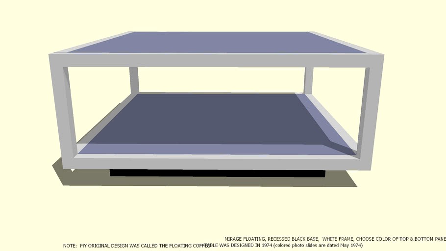 COFFEE TABLE 39 SQ WHITE & CHOOSE PANELS COLOR BY JOHN A WEICK, RA & AP LEED