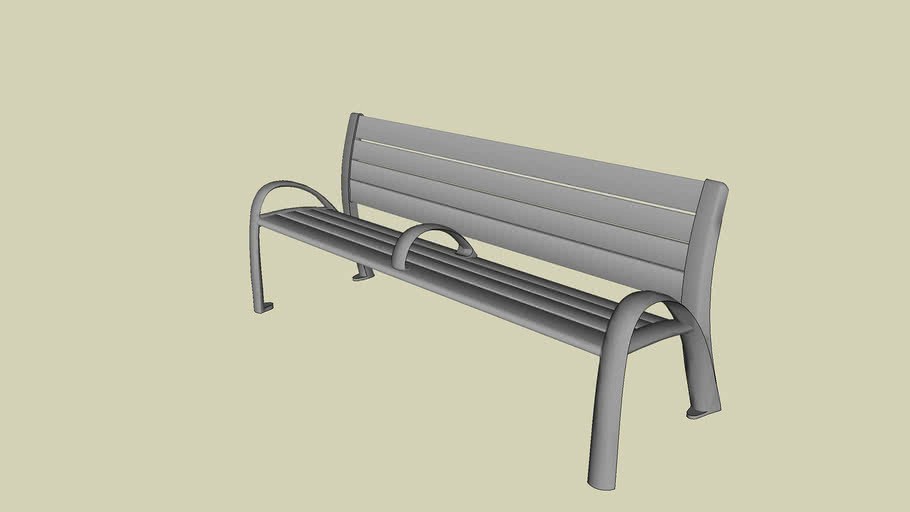 Forms+Surfaces Camber Bench, 6 foot, extruded aluminum slats, one armrest