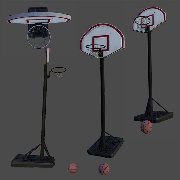 Basketball Hoop with Basketball Ball