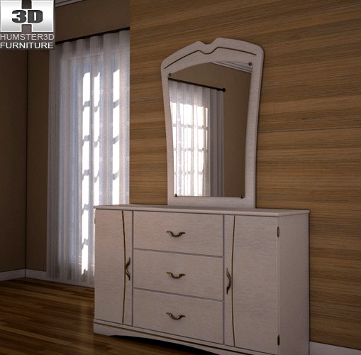 Ashley Havianna Dresser &amp; Mirror - 3D model.
