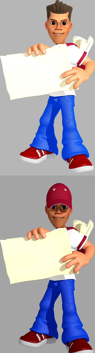 Paperboy 3D Character