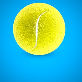 high poly tennis ball 3D model