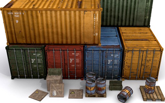Cargo Prop Asset Set for Games