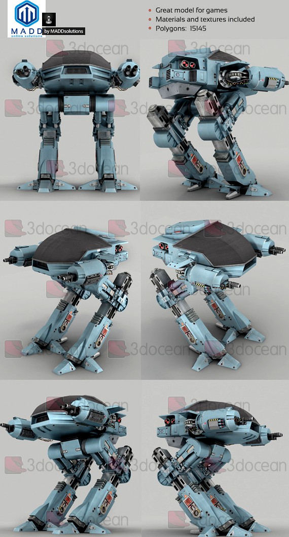 Robot ED-209 - 15145 polys