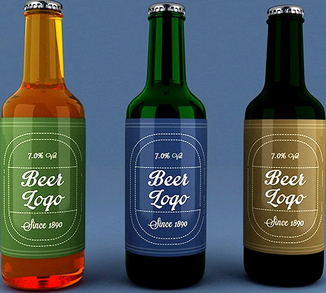 3 Color Beer Bottles