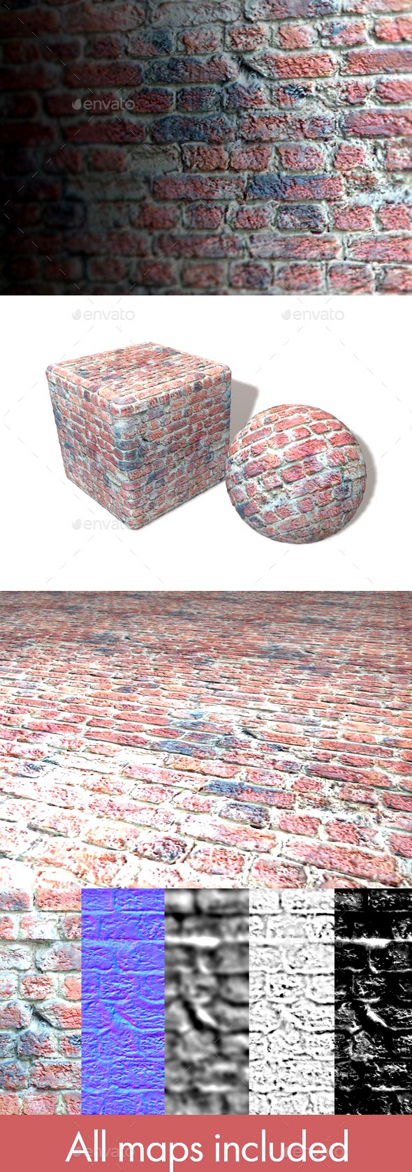 Brick Wall with Messy Cement Seamless Texture