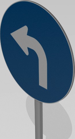 Turn left sign