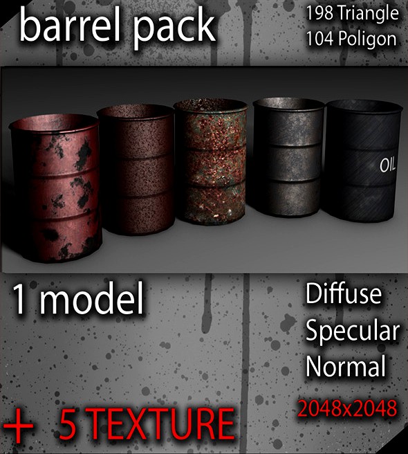 Low poly Barrel Pack
