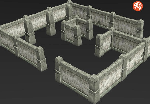 Low Poly Dungeon Wall