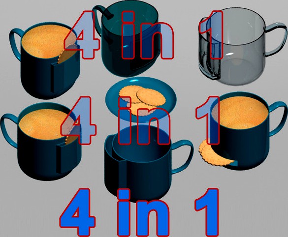 Cups 4 in 1 with Pockets