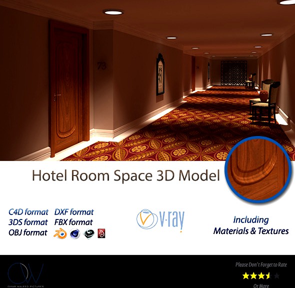 Hotel Room Space 3D Model
