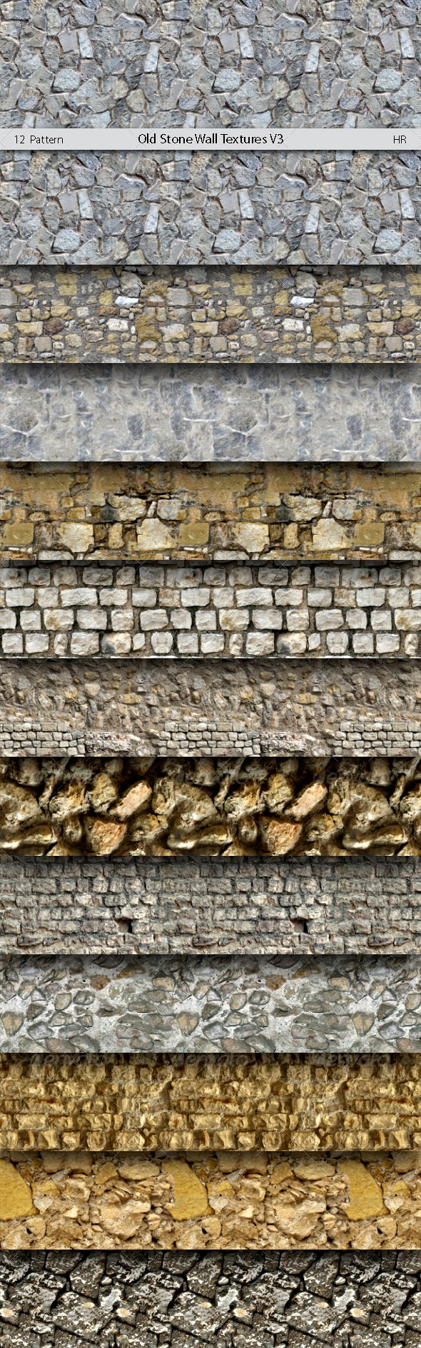 Old Stone Wall Surface Textures V3