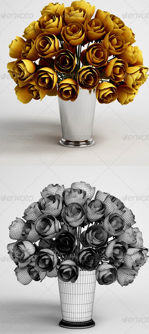 CGAxis Flower Bouquet in Vase 15