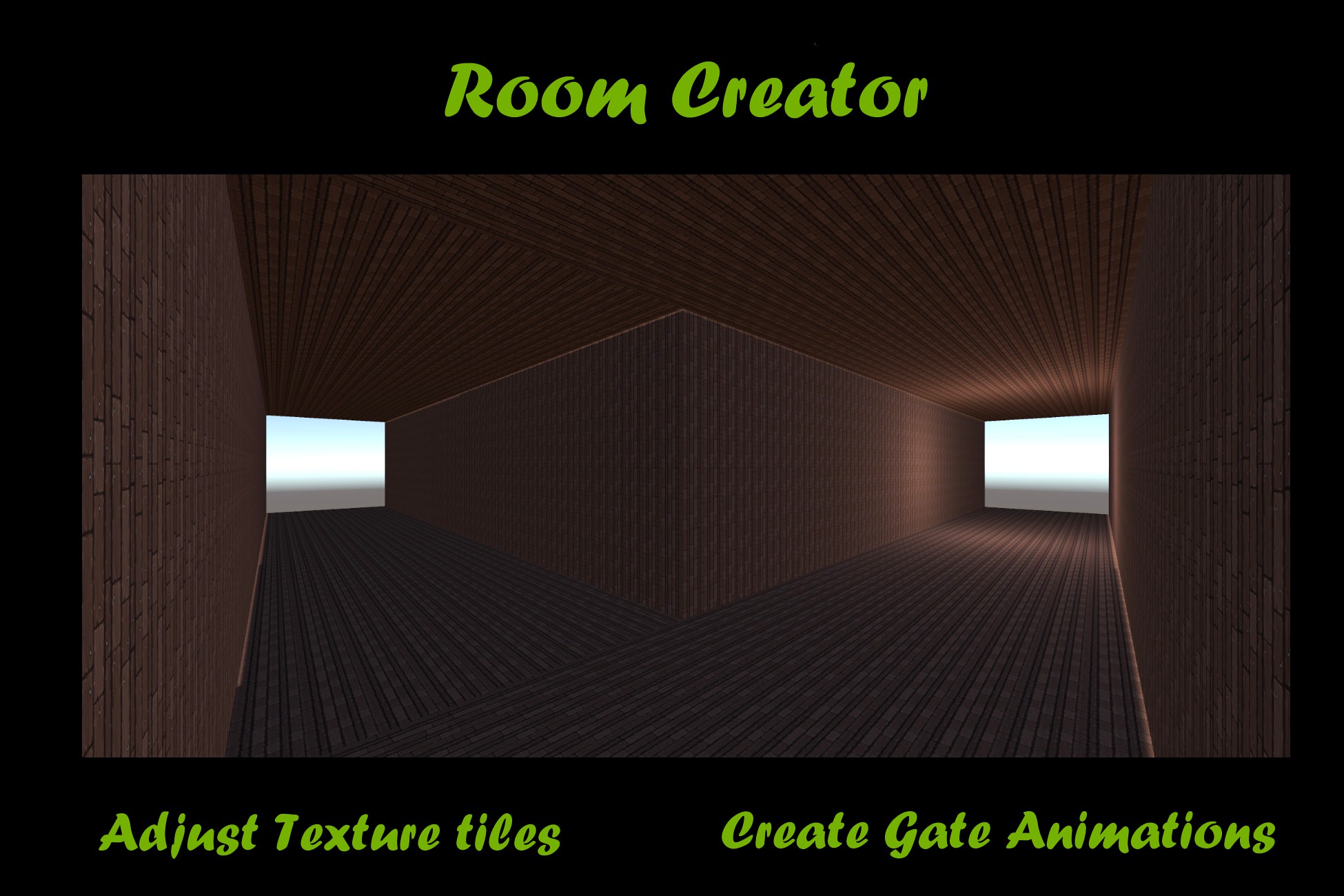 Box, triangle, hexagon and octagon room prefabs creator with gate animations