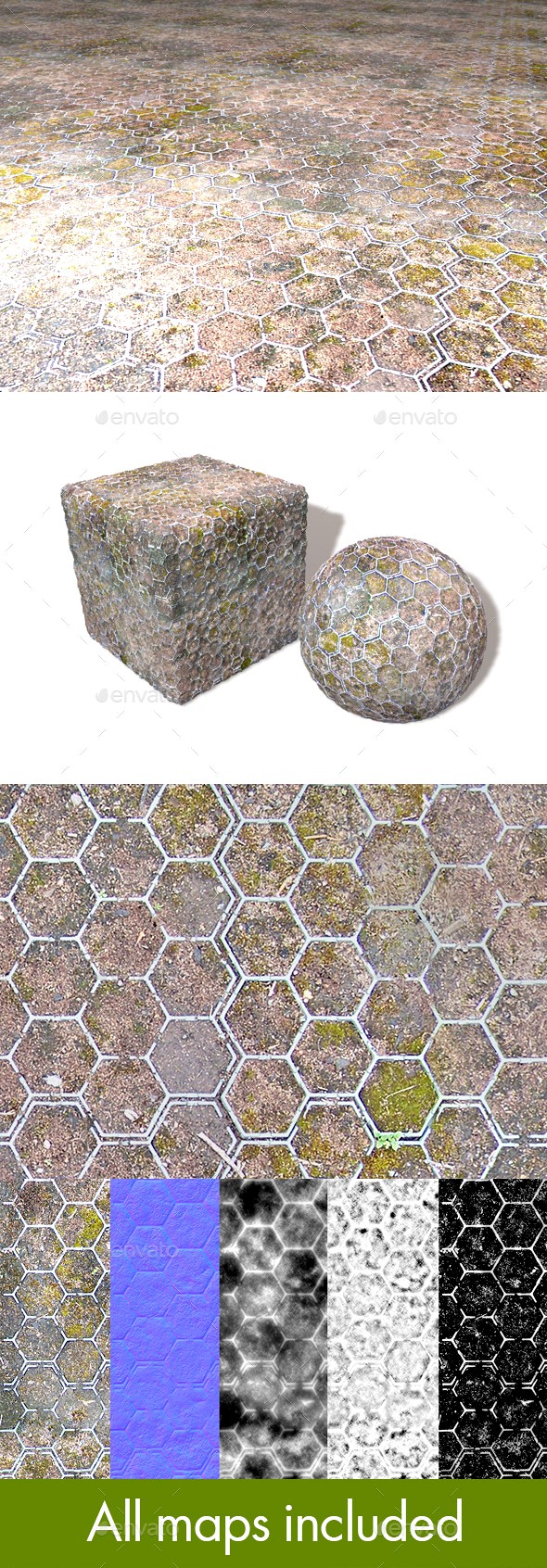 Moss Hexagons Seamless Texture