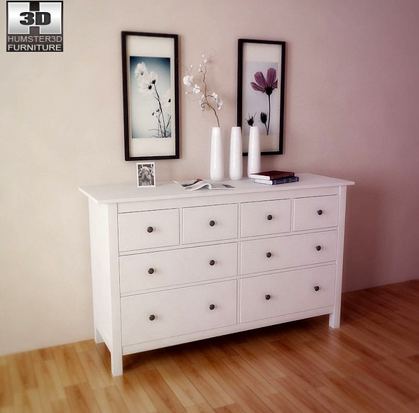 IKEA HEMNES Chest of 8 drawers - 3D Model.