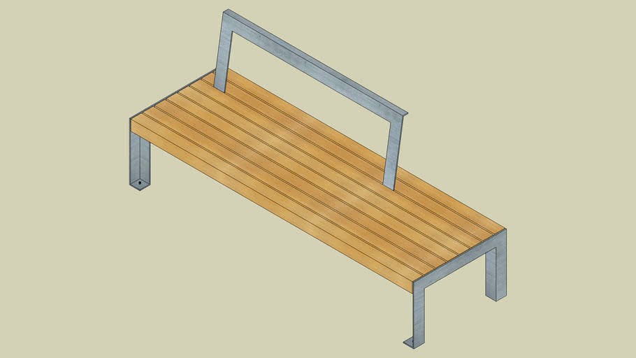 A11 50 3 40 bench without backrest for public use 190/62