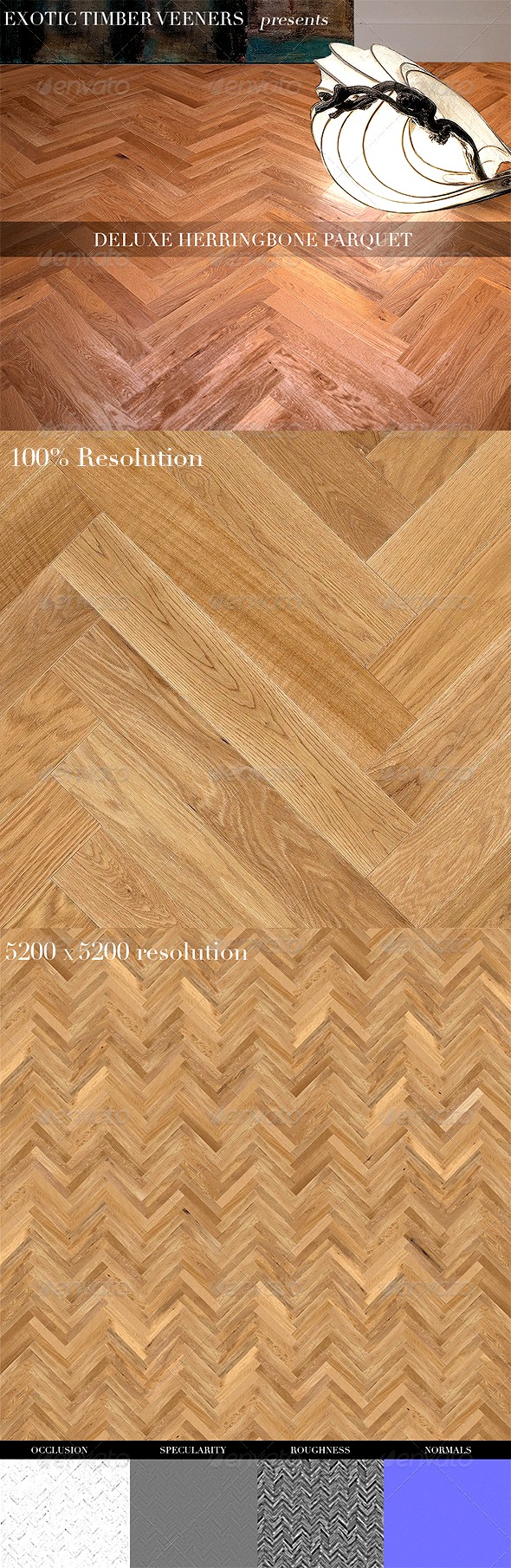 Vintage Herringbone Oak Parquet