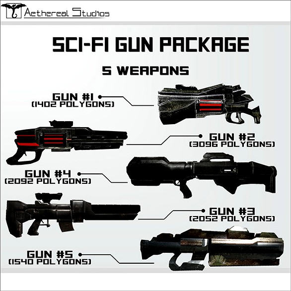 Sci-Fi Gun Weapon Pack